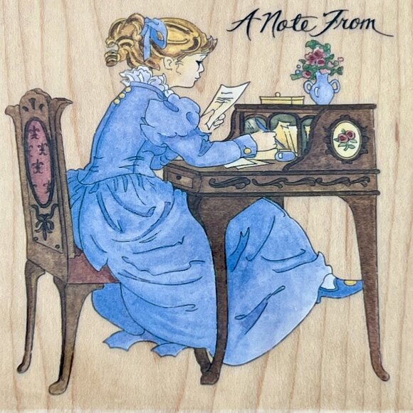 Vintage Stamps Happen Inc Wood-mounted 4x4 "A Note From" Retired Rubber Stamp - Picture 12 of 12